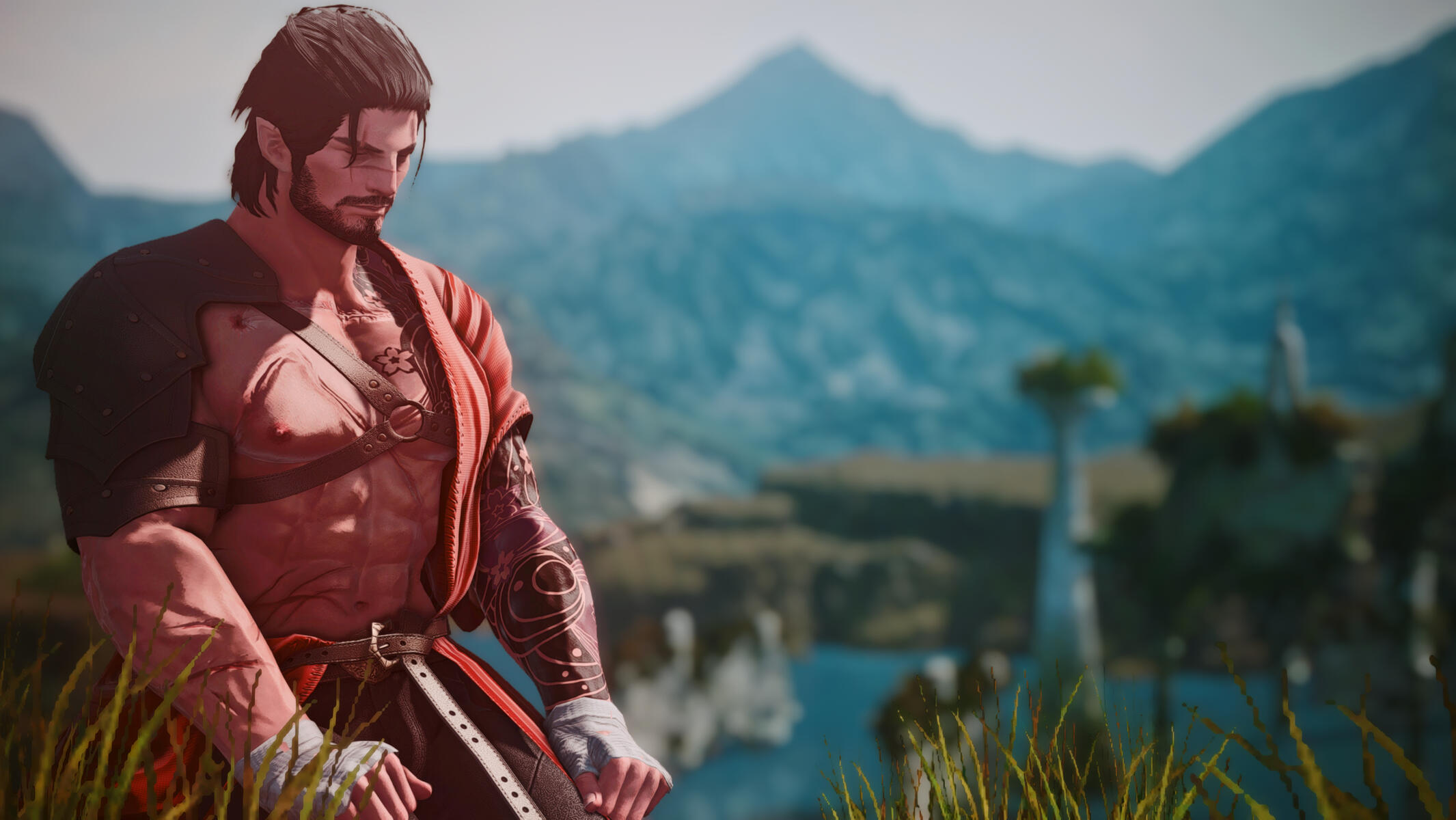 Meditating in the nature surrounding the monastery he trained in.